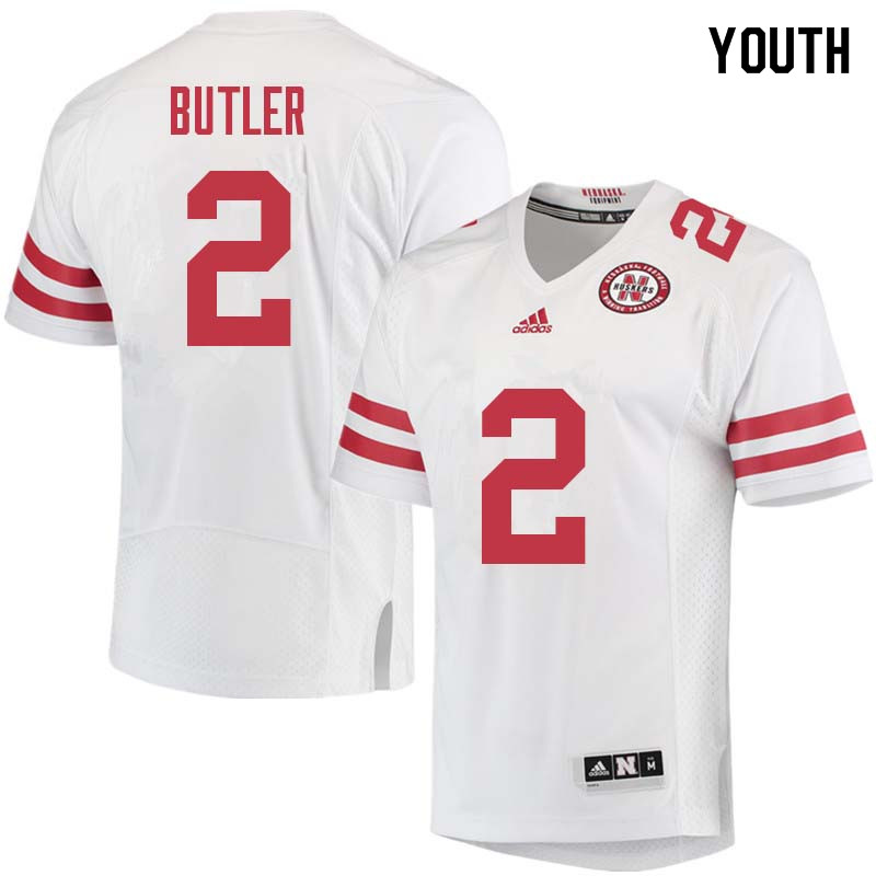 Youth #2 Tony Butler Nebraska Cornhuskers College Football Jerseys Sale-White